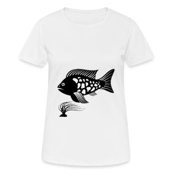 Fisch Aquarium Meerestier Klima Umweltschutz - Frauen T-Shirt atmungsaktiv - Weiß - Vorne - AI Model Female 172 dark (172cm)