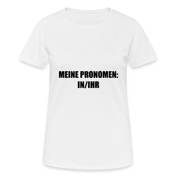 Anti Gendern - Frauen T-Shirt atmungsaktiv - Weiß - Vorne - AI Model Female 172 dark (172cm)