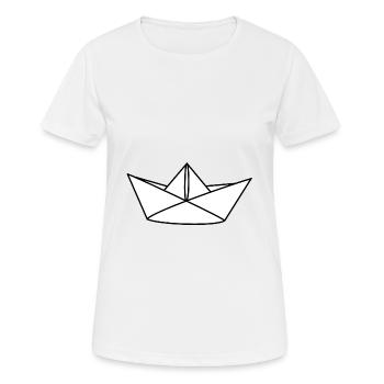 Papier Boot Seemann - Frauen T-Shirt atmungsaktiv - Weiß - Vorne - AI Model Female 172 dark (172cm)