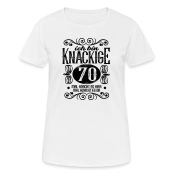 Knackige 70 Mal knackt es hier mal knackt es da - Frauen T-Shirt atmungsaktiv - Weiß - Vorne - AI Model Female 172 dark (172cm)