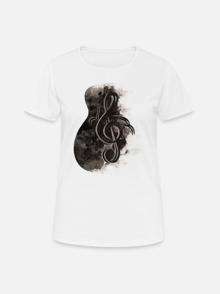 Gitarre Noten - Frauen T-Shirt atmungsaktiv - Weiß