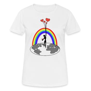 Freedom - Love makes you free - Women's Breathable T-Shirt - white - Front - AI Model Female 172 dark (172cm)