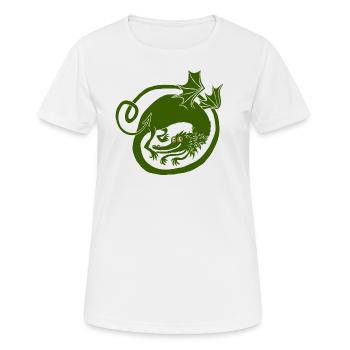 Drache (dunkler) - Frauen T-Shirt atmungsaktiv - Weiß - Vorne - AI Model Female 172 dark (172cm)