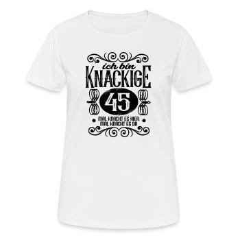 Knackige 45 Geburtstag witzig - Frauen T-Shirt atmungsaktiv - Weiß - Vorne - AI Model Female 172 dark (172cm)