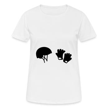 Fahrrad Helm Handschuhe - Frauen T-Shirt atmungsaktiv - Weiß - Vorne - AI Model Female 172 dark (172cm)