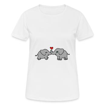 Elefant Liebe Herz - Frauen T-Shirt atmungsaktiv - Weiß - Vorne - AI Model Female 172 dark (172cm)