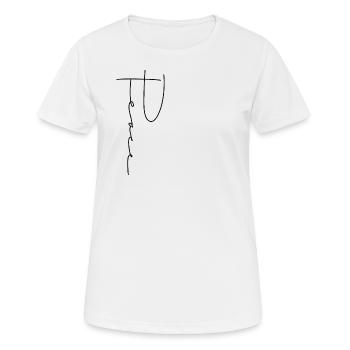 Peace Handwriting - Women's Breathable T-Shirt - white - Front - AI Model Female 172 dark (172cm)