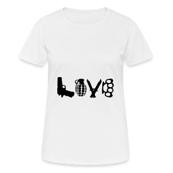 Love Weapon Funny - Women's Breathable T-Shirt - white - Front - AI Model Female 172 dark (172cm)