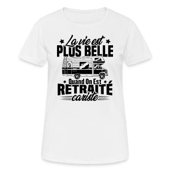 Retraité et camping-cariste - T-shirt respirant Femme - blanc - Devant - AI Model Female 172 dark (172cm)