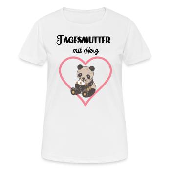 Tagesmutter Herz Beste Tagesmama Betreuerin Danke - Frauen T-Shirt atmungsaktiv - Weiß - Vorne - AI Model Female 172 dark (172cm)