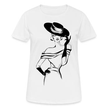 Logo de la dame - T-shirt respirant Femme - blanc - Devant - AI Model Female 172 dark (172cm)