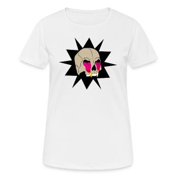 Schädel, der Zungen zieht - Frauen T-Shirt atmungsaktiv - Weiß - Vorne - AI Model Female 172 dark (172cm)