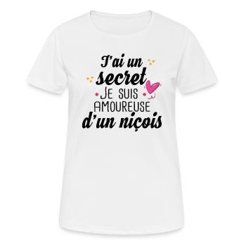 Nice Niçois Niçoise Amoureuse Cadeau Amour Humour - T-shirt respirant Femme - blanc - Devant - AI Model Female 172 dark (172cm)