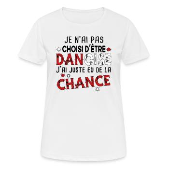 Danoise Danemark Femme Chance Cadeau Pays Humour - T-shirt respirant Femme - blanc - Devant - AI Model Female 172 dark (172cm)