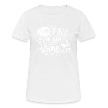 ICH HABE WEIN PARTIE ROTWEIN VINO SPRÜCHE MOTIVE - Frauen T-Shirt atmungsaktiv - Weiß - Vorne - AI Model Female 172 dark (172cm)