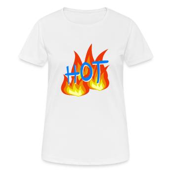 Flames Hot - Women's Breathable T-Shirt - white - Front - AI Model Female 172 dark (172cm)