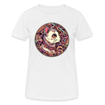 Chat mignon - T-shirt respirant Femme - blanc - Devant - AI Model Female 172 dark (172cm)