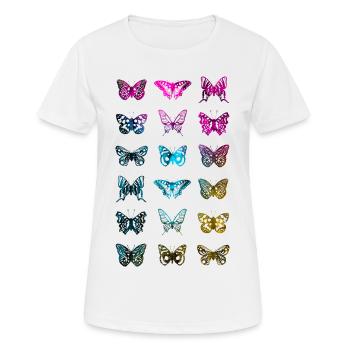 SCHMETTERLING FALTER - Frauen T-Shirt atmungsaktiv - Weiß - Vorne - AI Model Female 172 dark (172cm)
