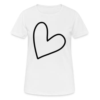 Schlichtes Herz Symbol - Frauen T-Shirt atmungsaktiv - Weiß - Vorne - AI Model Female 172 dark (172cm)