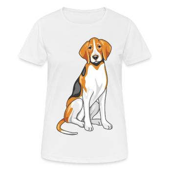 Sitting foxhound - Women's Breathable T-Shirt - white - Front - AI Model Female 172 dark (172cm)