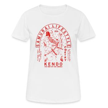 Samurai Japanese Graphic - T-shirt respirant Femme - blanc - Devant - AI Model Female 172 dark (172cm)
