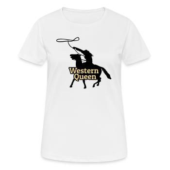 Western Queen - Frauen T-Shirt atmungsaktiv - Weiß - Vorne - AI Model Female 172 dark (172cm)