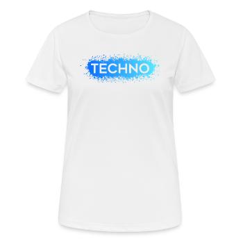 Techno Techno Bleu Splat - T-shirt respirant Femme - blanc - Devant - AI Model Female 172 dark (172cm)