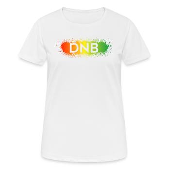 DNB Splat - Drum n Bass Junglist Rouge Jaune Vert - T-shirt respirant Femme - blanc - Devant - AI Model Female 172 dark (172cm)