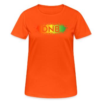 DNB Splat - Drum n Bass Junglist Red Yellow Green - Women's Breathable T-Shirt - neon orange - Front - AI Model Female 172 dark (172cm)