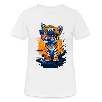 Mignon bébé tigre - T-shirt respirant Femme - blanc - Devant - AI Model Female 172 dark (172cm)