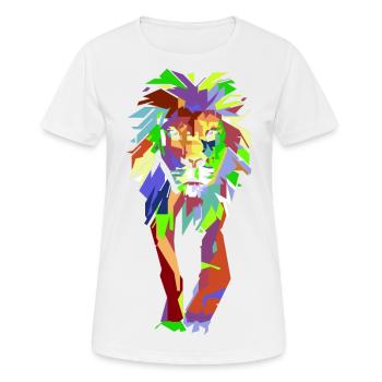 Lion Pop Art - T-shirt respirant Femme - blanc - Devant - AI Model Female 172 dark (172cm)