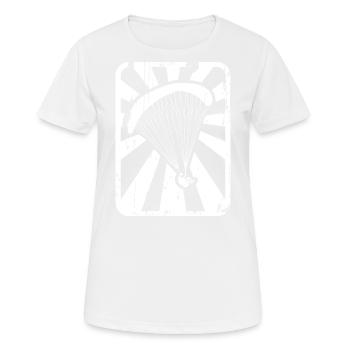 Gleitschirmflieger - Frauen T-Shirt atmungsaktiv - Weiß - Vorne - AI Model Female 172 dark (172cm)