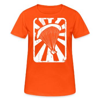 Gleitschirmflieger - Frauen T-Shirt atmungsaktiv - Neonorange - Vorne - AI Model Female 172 dark (172cm)
