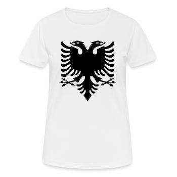 schwarzer albanischer doppelkopfadler Eagle - Frauen T-Shirt atmungsaktiv - Weiß - Vorne - AI Model Female 172 dark (172cm)