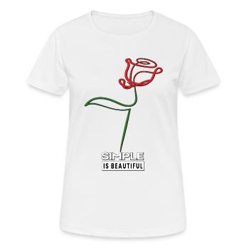 Simple is beautiful. Red rose. - Women's Breathable T-Shirt - white - Front - AI Model Female 172 dark (172cm)