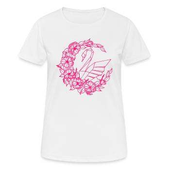Cygne dans la fleur lune - T-shirt respirant Femme - blanc - Devant - AI Model Female 172 dark (172cm)