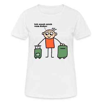Mann mit Koffern - Mach mich vom Acker - Frauen T-Shirt atmungsaktiv - Weiß - Vorne - AI Model Female 172 dark (172cm)