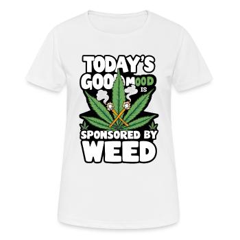 Gute Laune Weed - Frauen T-Shirt atmungsaktiv - Weiß - Vorne - AI Model Female 172 dark (172cm)