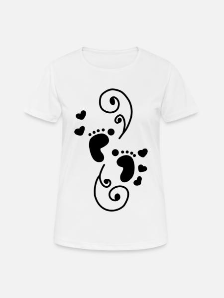 Baby Feet Hearts - Women's Breathable T-Shirt - white