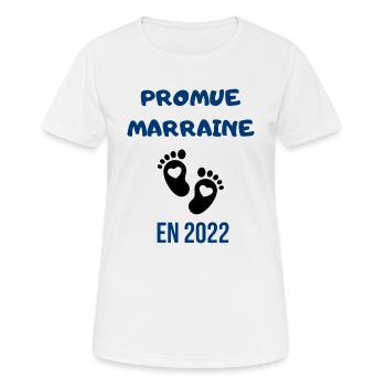 T-shirt marraine en 2022 - T-shirt respirant Femme - blanc - Devant - AI Model Female 172 dark (172cm)