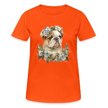 Bouledogue anglais - T-shirt respirant Femme - orange néon - Devant - AI Model Female 172 dark (172cm)