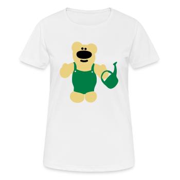 Bär mit Gießkanne - Frauen T-Shirt atmungsaktiv - Weiß - Vorne - AI Model Female 172 dark (172cm)