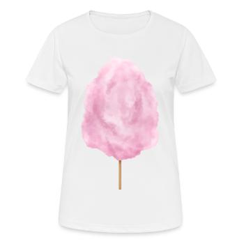 Pink cotton candy candy on the - Women's Breathable T-Shirt - white - Front - AI Model Female 172 dark (172cm)