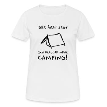 der arzt sagt zelt - Frauen T-Shirt atmungsaktiv - Weiß - Vorne - AI Model Female 172 dark (172cm)