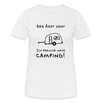 der arzt sagt wohnwagen - Frauen T-Shirt atmungsaktiv - Weiß - Vorne - AI Model Female 172 dark (172cm)