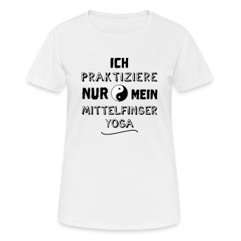 mittelfinger yoga - Frauen T-Shirt atmungsaktiv - Weiß - Vorne - AI Model Female 172 dark (172cm)