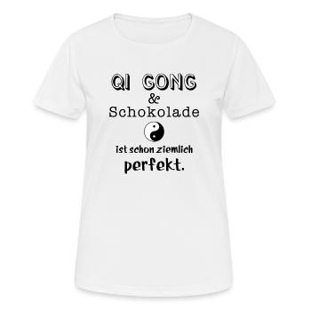 qi gong und schokolade - Frauen T-Shirt atmungsaktiv - Weiß - Vorne - AI Model Female 172 dark (172cm)