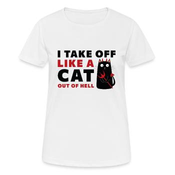 I Take Off Like A Cat Out Of Hell - Women's Breathable T-Shirt - white - Front - AI Model Female 172 dark (172cm)