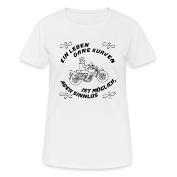 leben ohne kurven - Frauen T-Shirt atmungsaktiv - Weiß - Vorne - AI Model Female 172 dark (172cm)