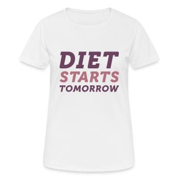 Diet Starts Tomorrow - Women's Breathable T-Shirt - white - Front - AI Model Female 172 dark (172cm)